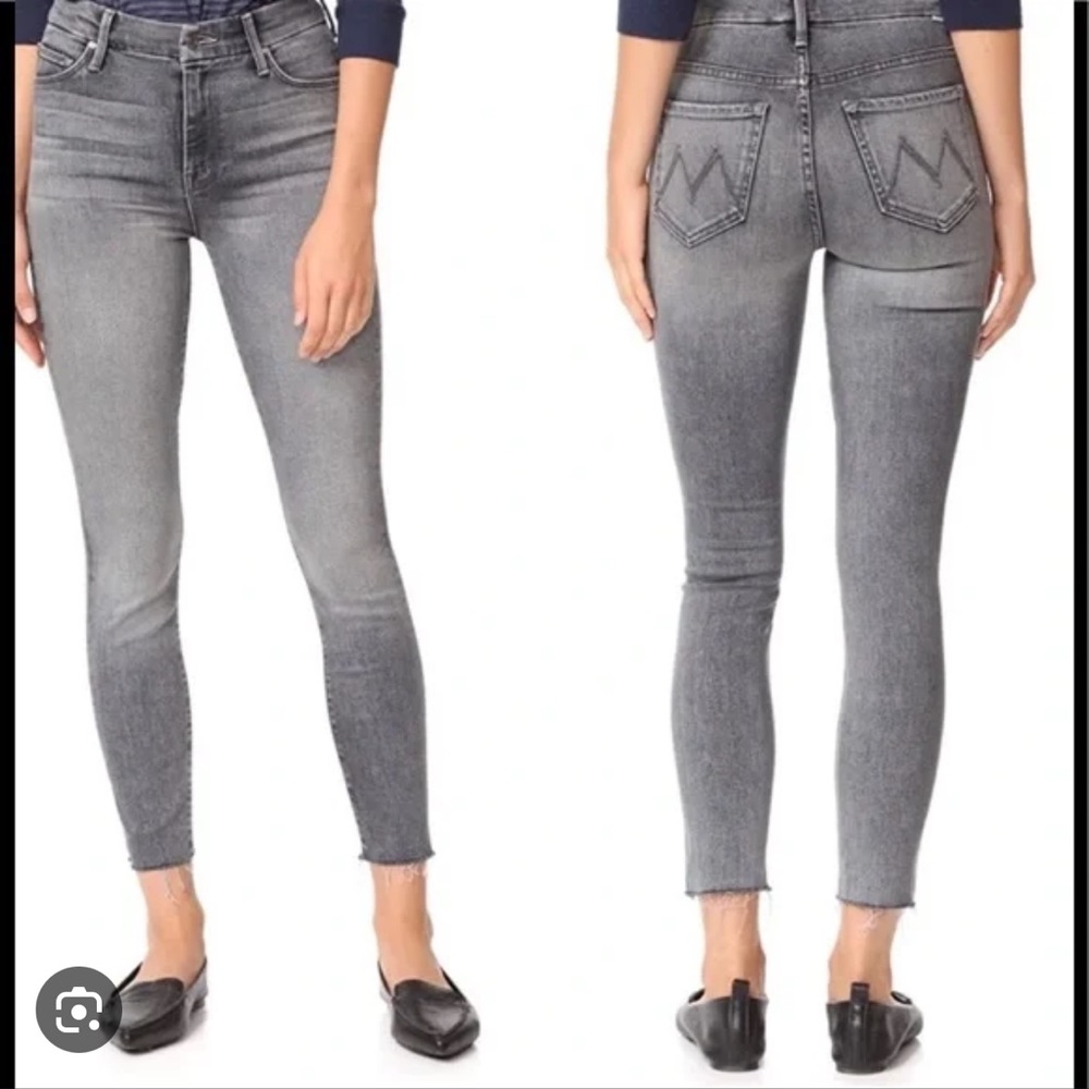 MOTHER high waisted looker gray jeans